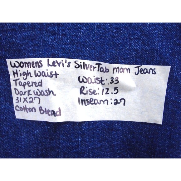 Levi's SilverTab Mom Jeans Womens Size 31 ( 33 x 27) Blue Streetwear Tappered - Picture 4 of 10